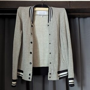 cupcakes & cashmere Heather Gray Varsity Jacket